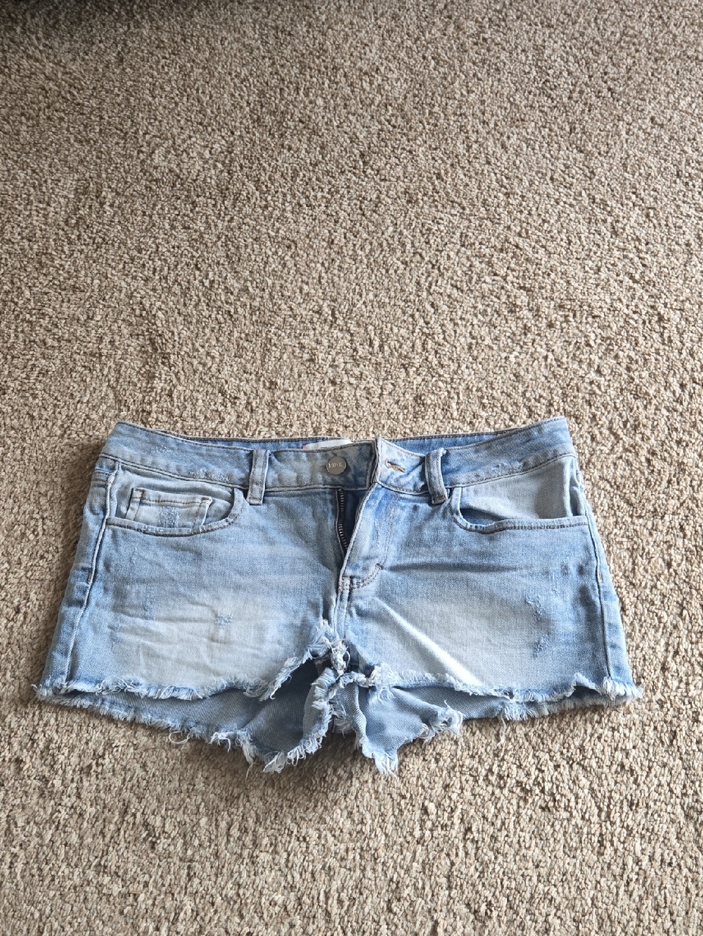 Light Wash Denim Cutoff Shorts - Women PINK